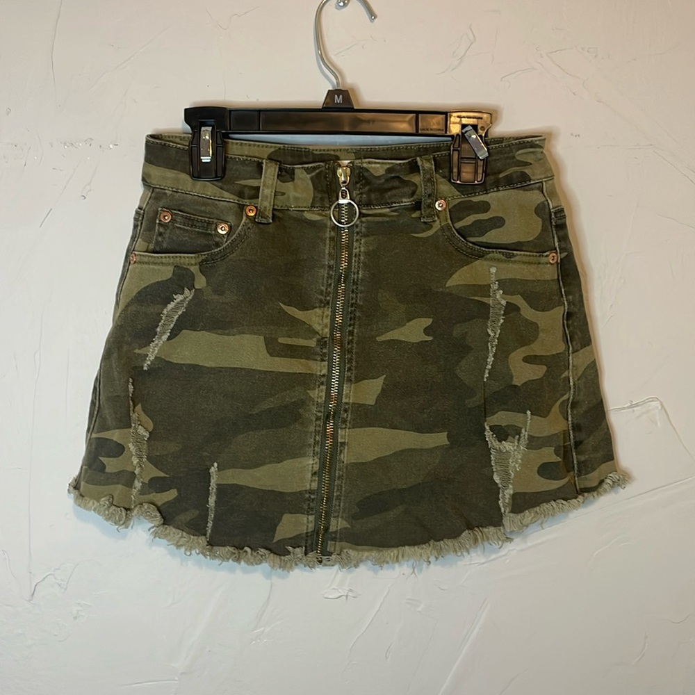 Denim camo skirt